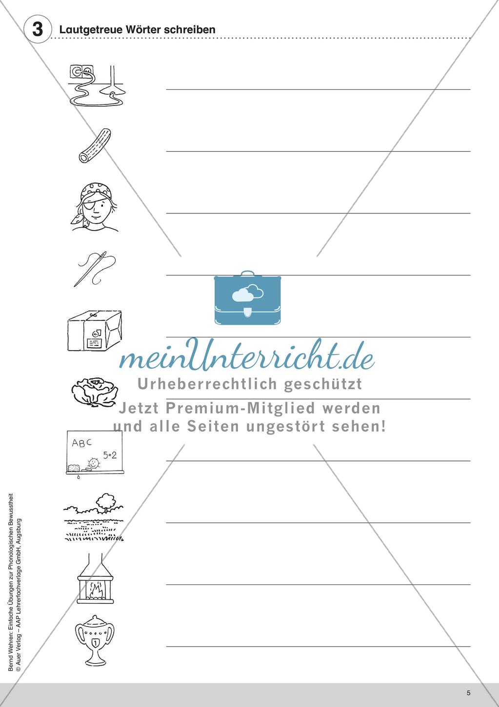 Training der Phonologischen Bewusstheit: Lautgetreue Wörter Preview 7