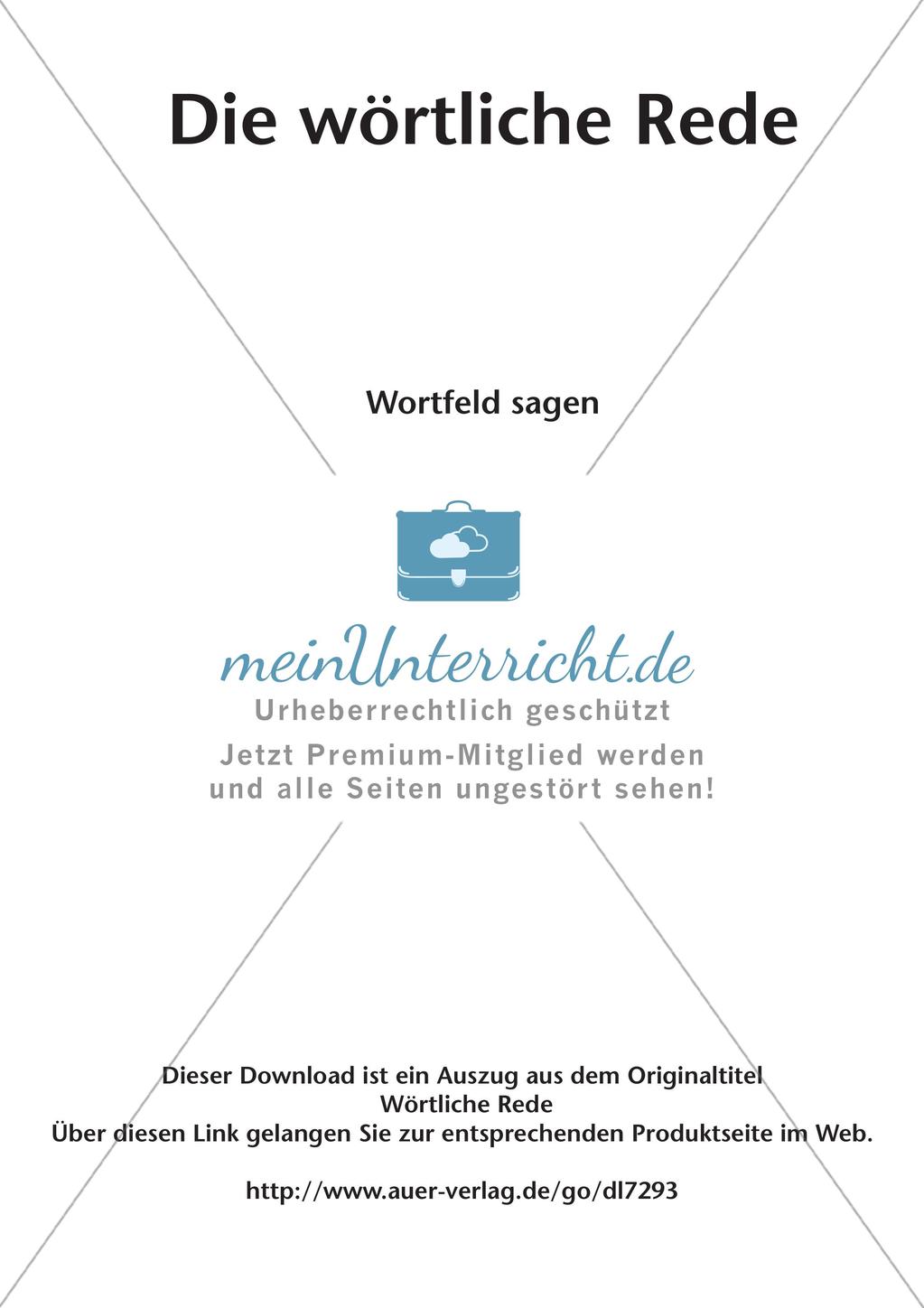 Wörtliche Rede: Wortfeld