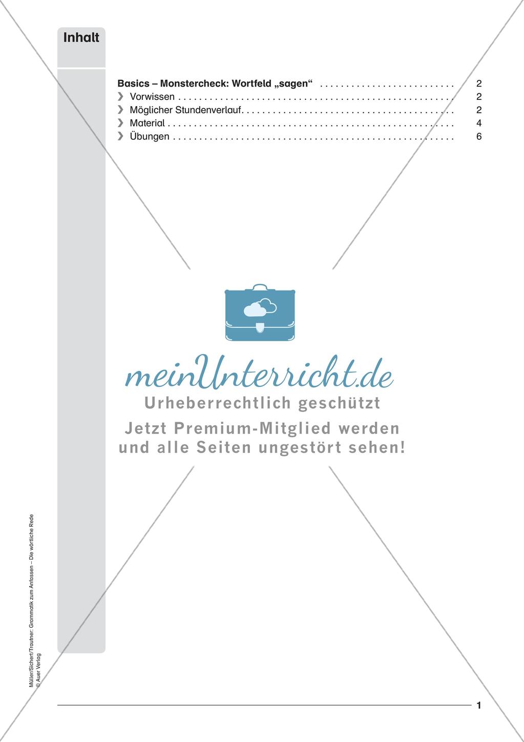 Wörtliche Rede: Wortfeld