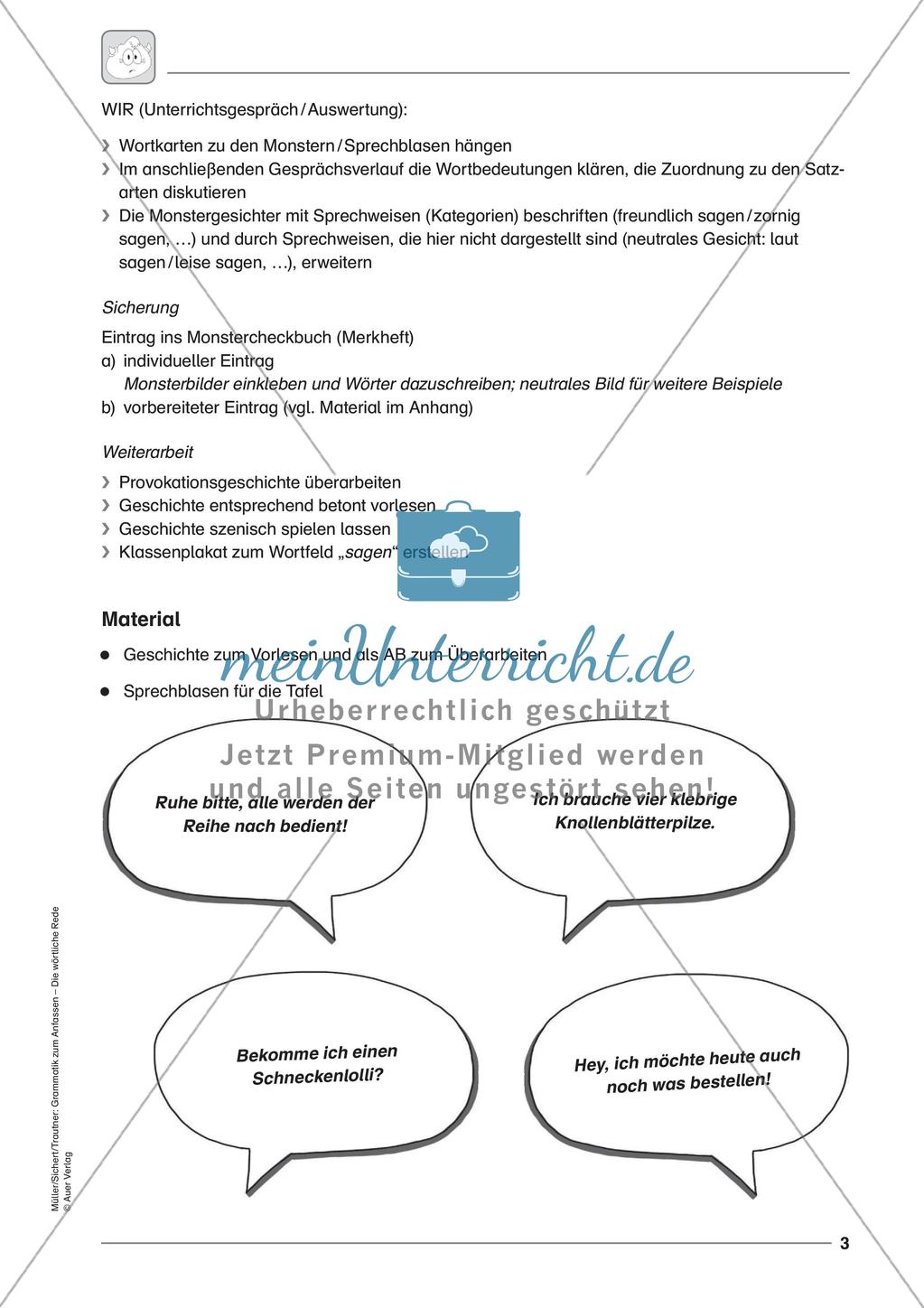 Wörtliche Rede: Wortfeld