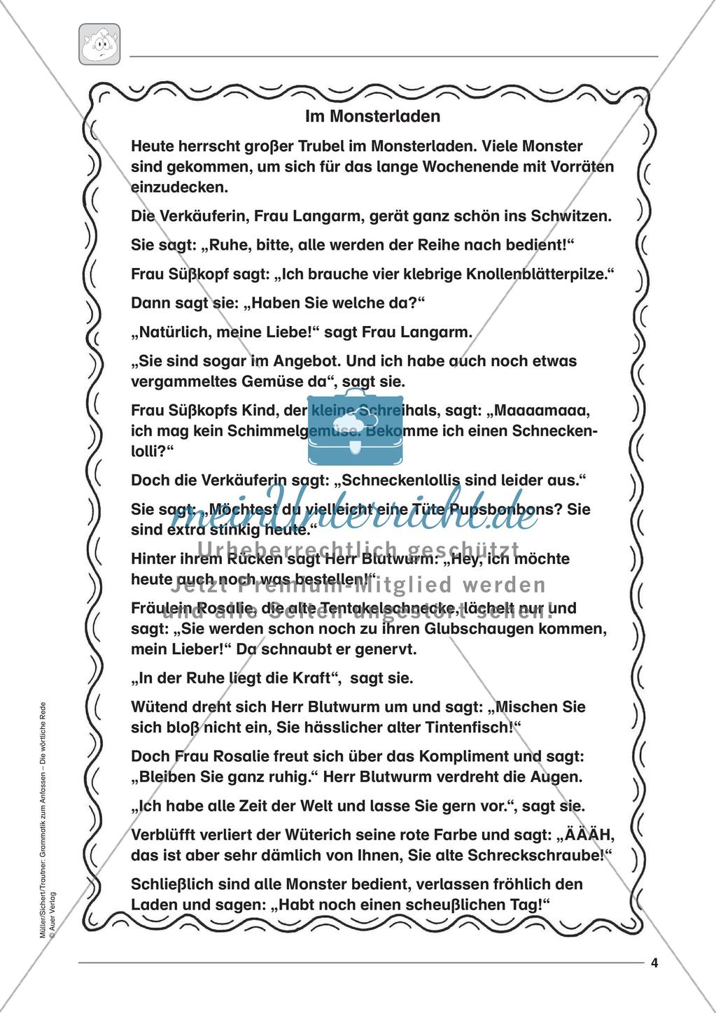 Wörtliche Rede: Wortfeld