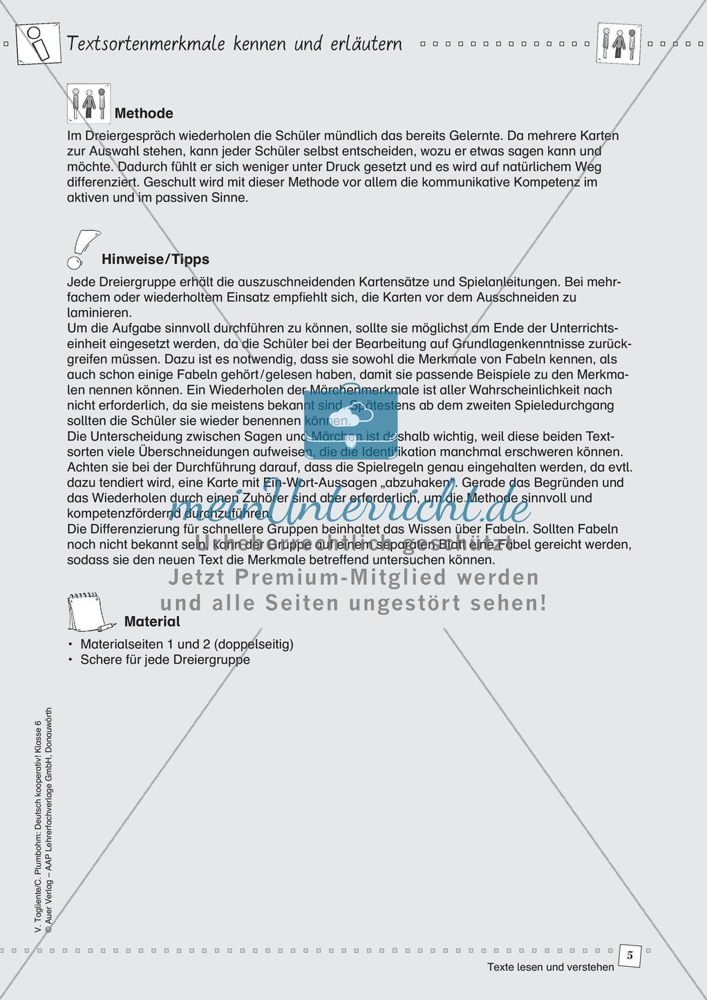 Fabeln: Textsortenmerkmale und Wortschatz Preview 7