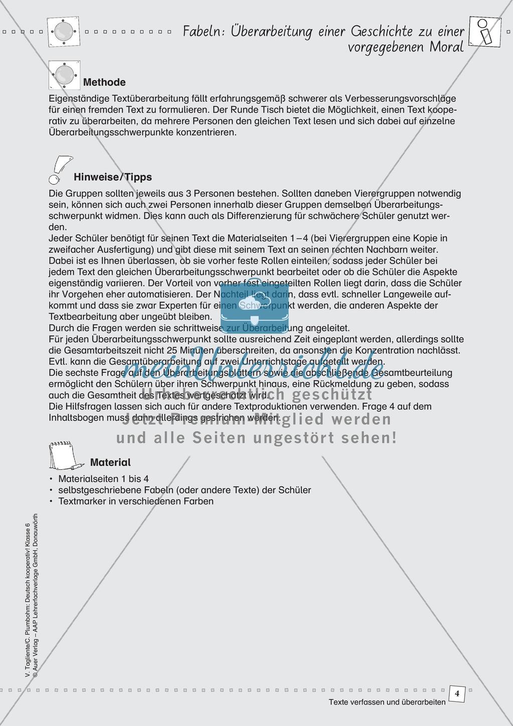 Verfassen und Überarbeiten von Fabeln Preview 6