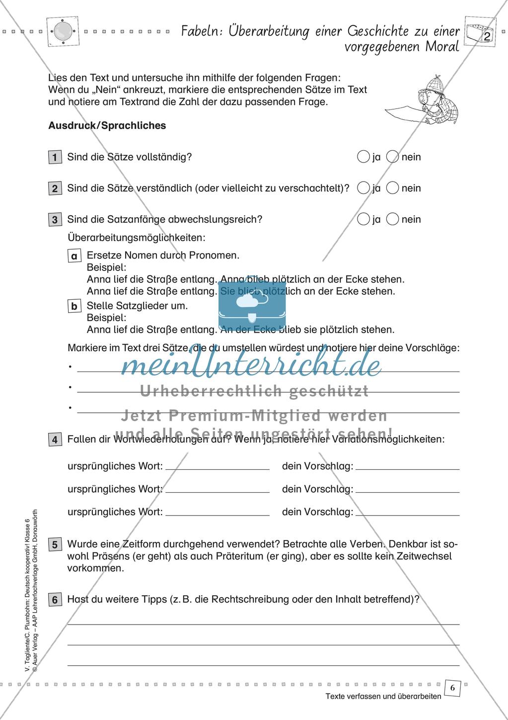 Verfassen und Überarbeiten von Fabeln Preview 8