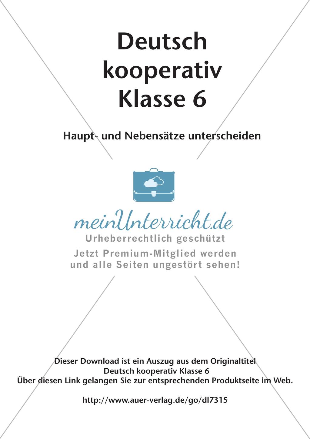 Unterscheidung von Haupt- und Nebensätzen Preview 2