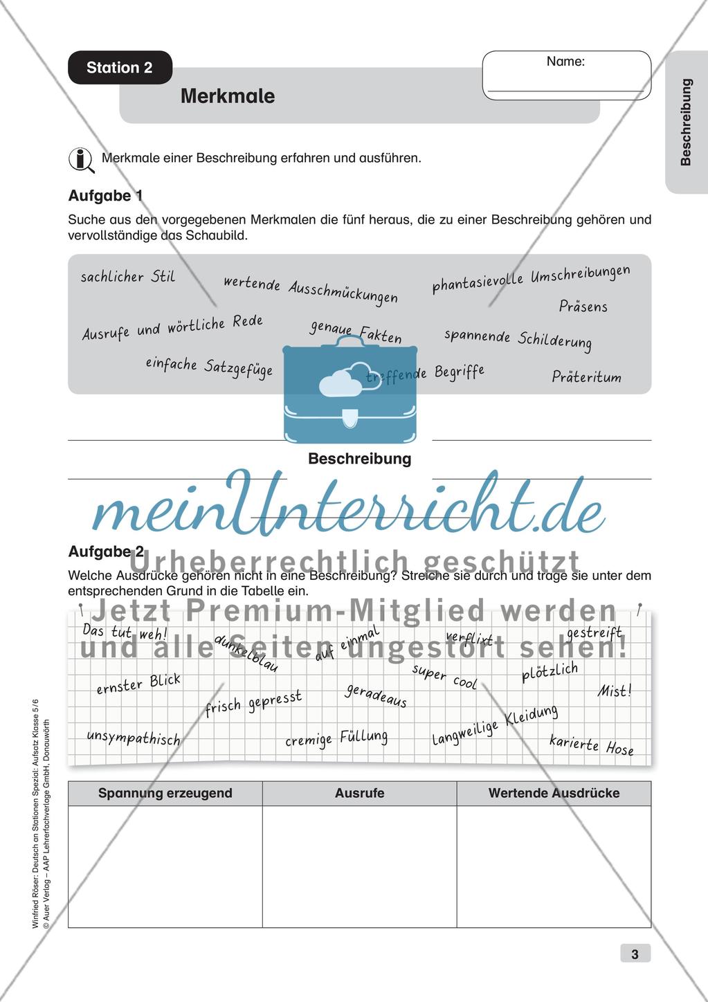 Aufsatzarbeit: Beschreibung Preview 5