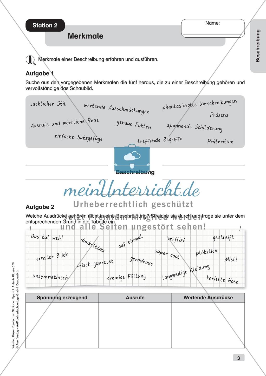 Aufsatzarbeit: Beschreibung Preview 5