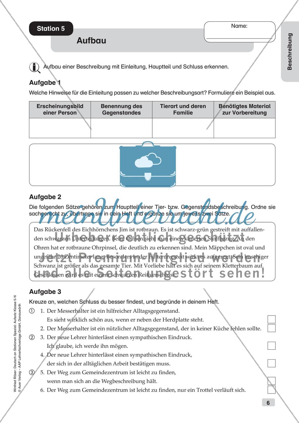 Aufsatzarbeit: Beschreibung Preview 8