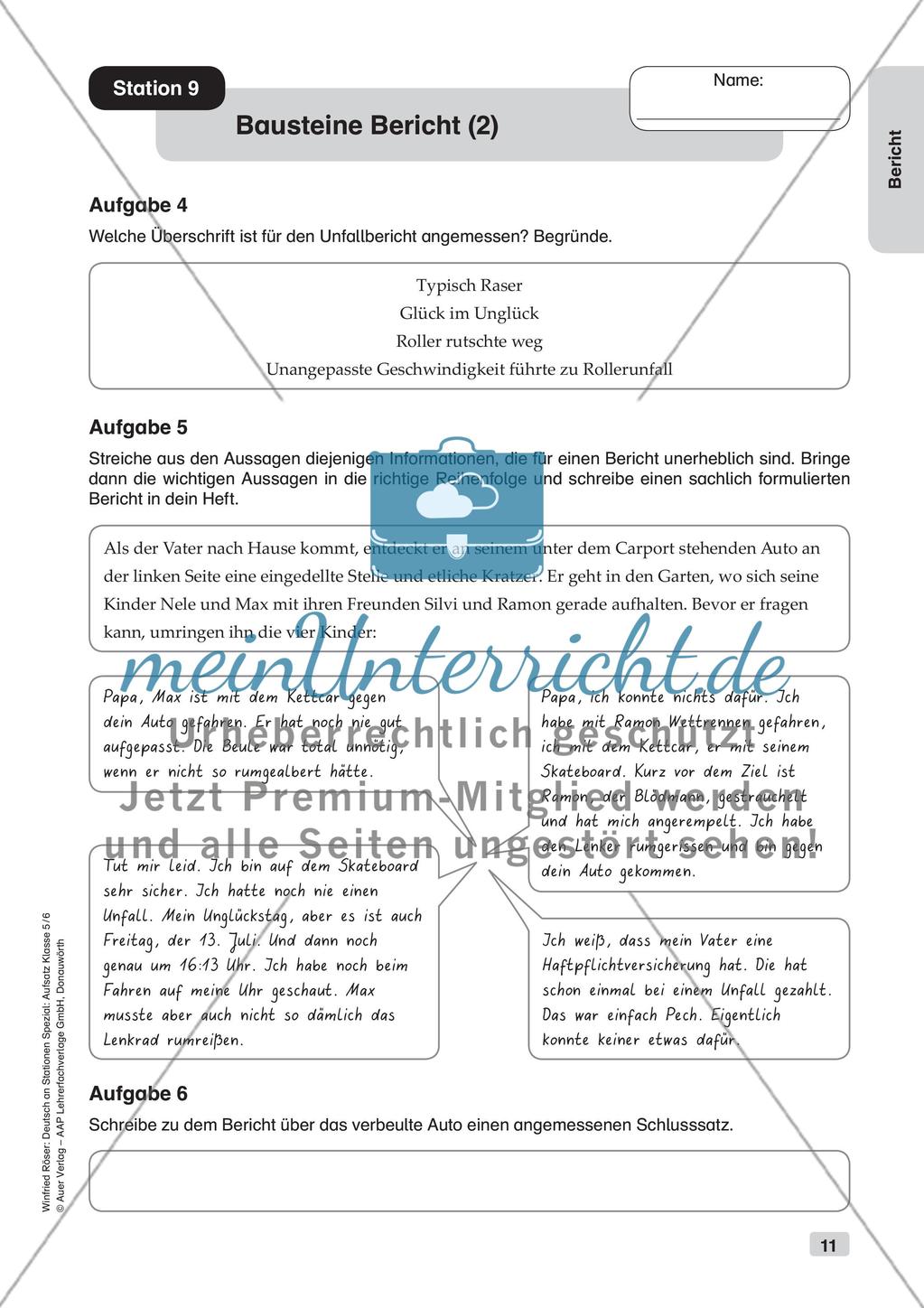 Aufsatzarbeit: Bericht Preview 13