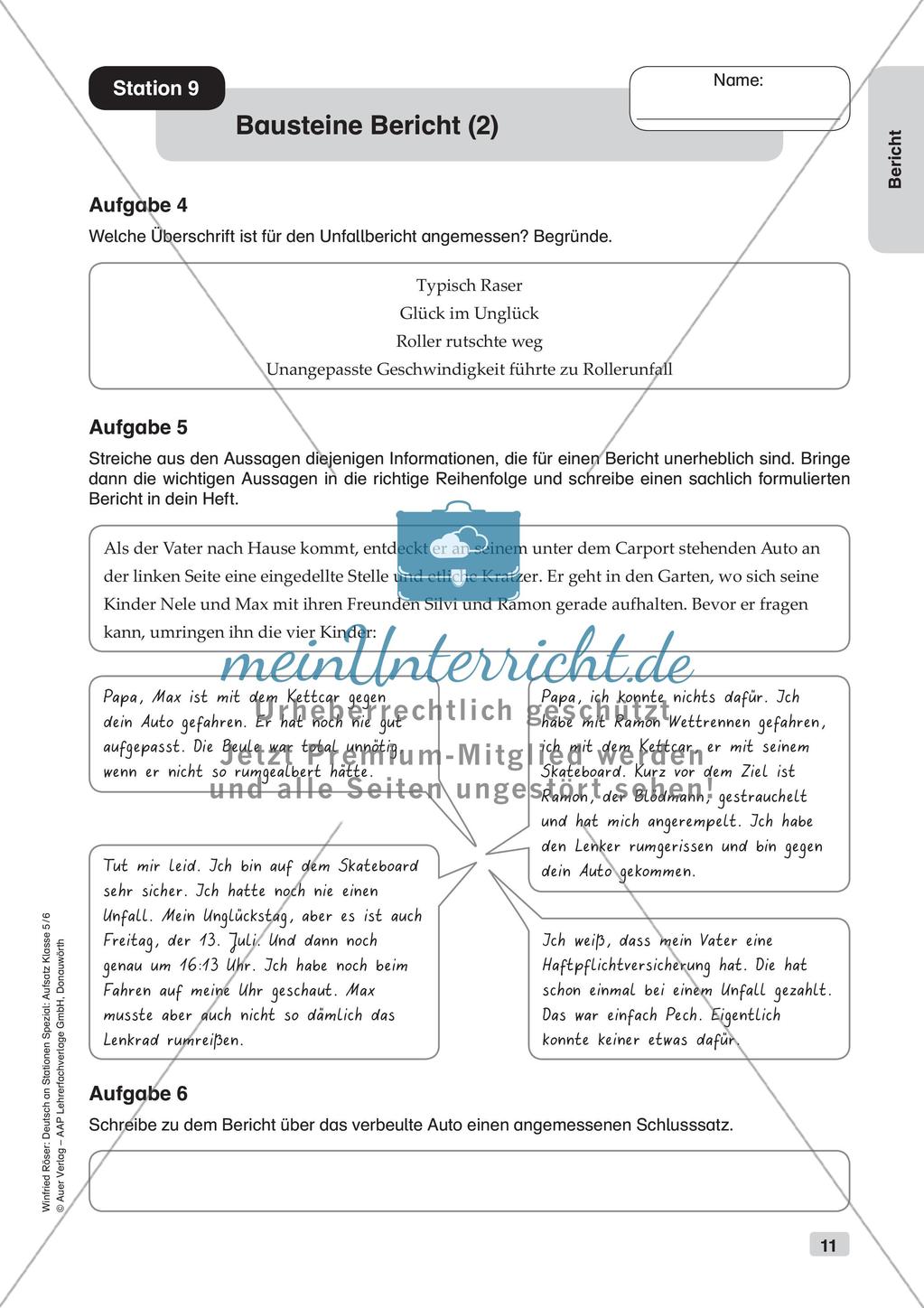 Aufsatzarbeit: Bericht Preview 13