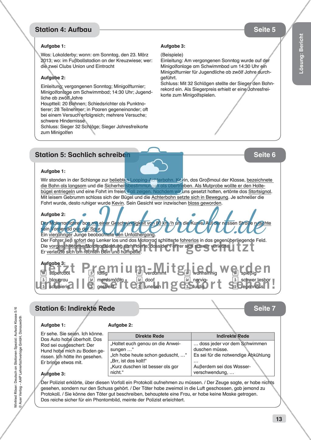 Aufsatzarbeit: Bericht Preview 15