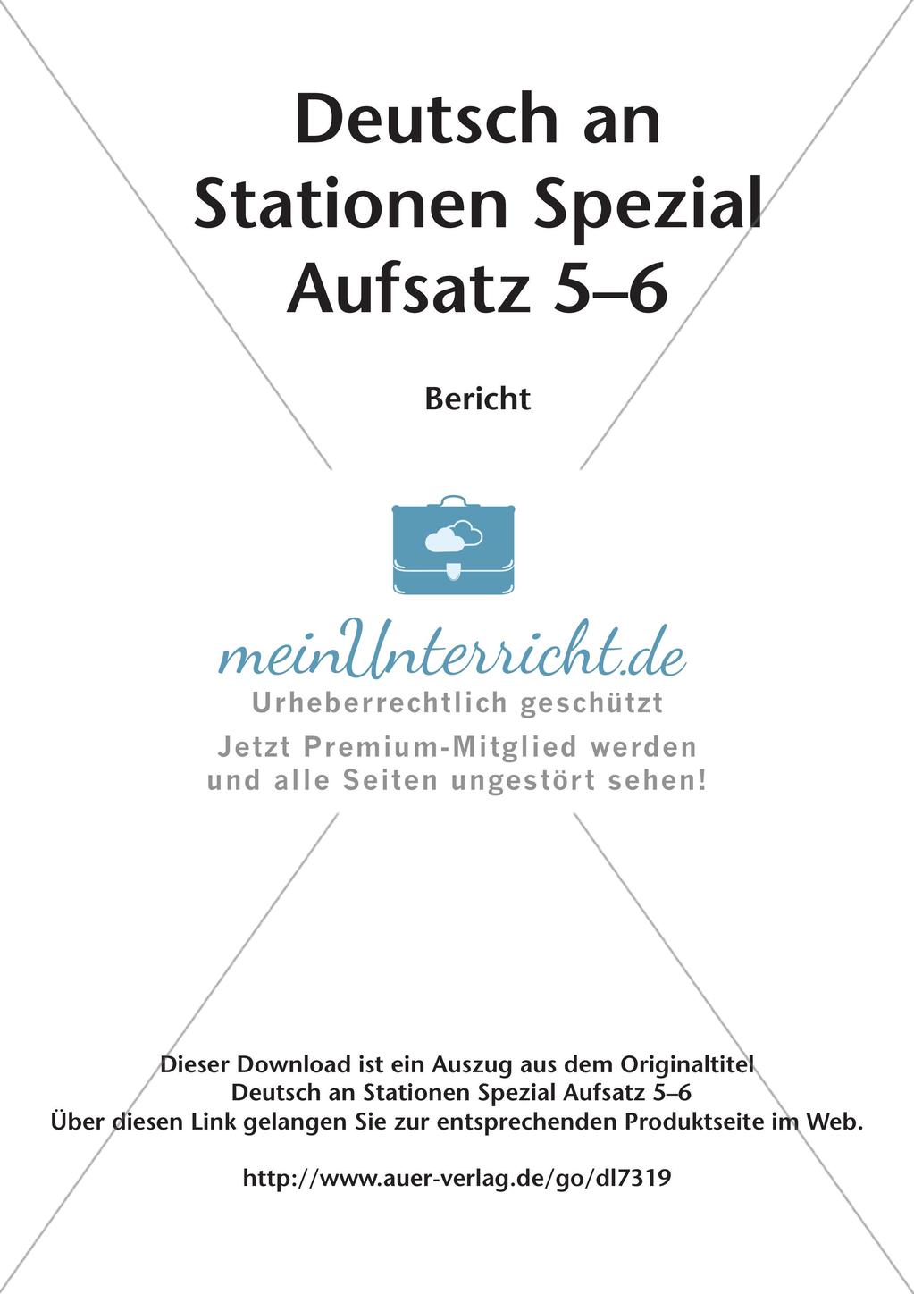 Aufsatzarbeit: Bericht Preview 2