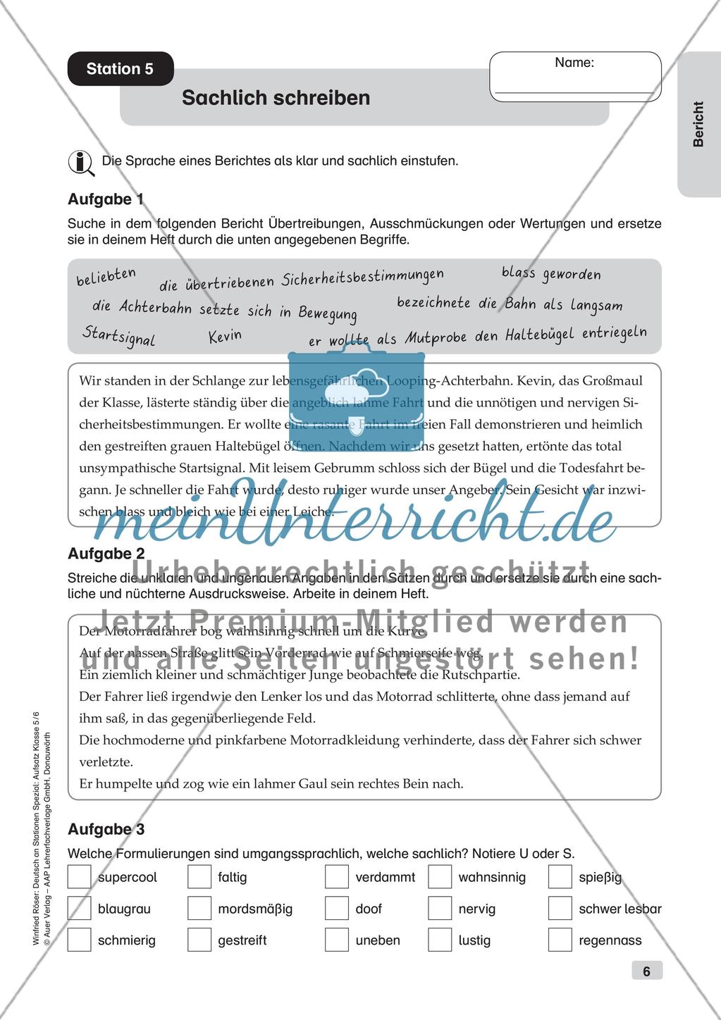 Aufsatzarbeit: Bericht Preview 8