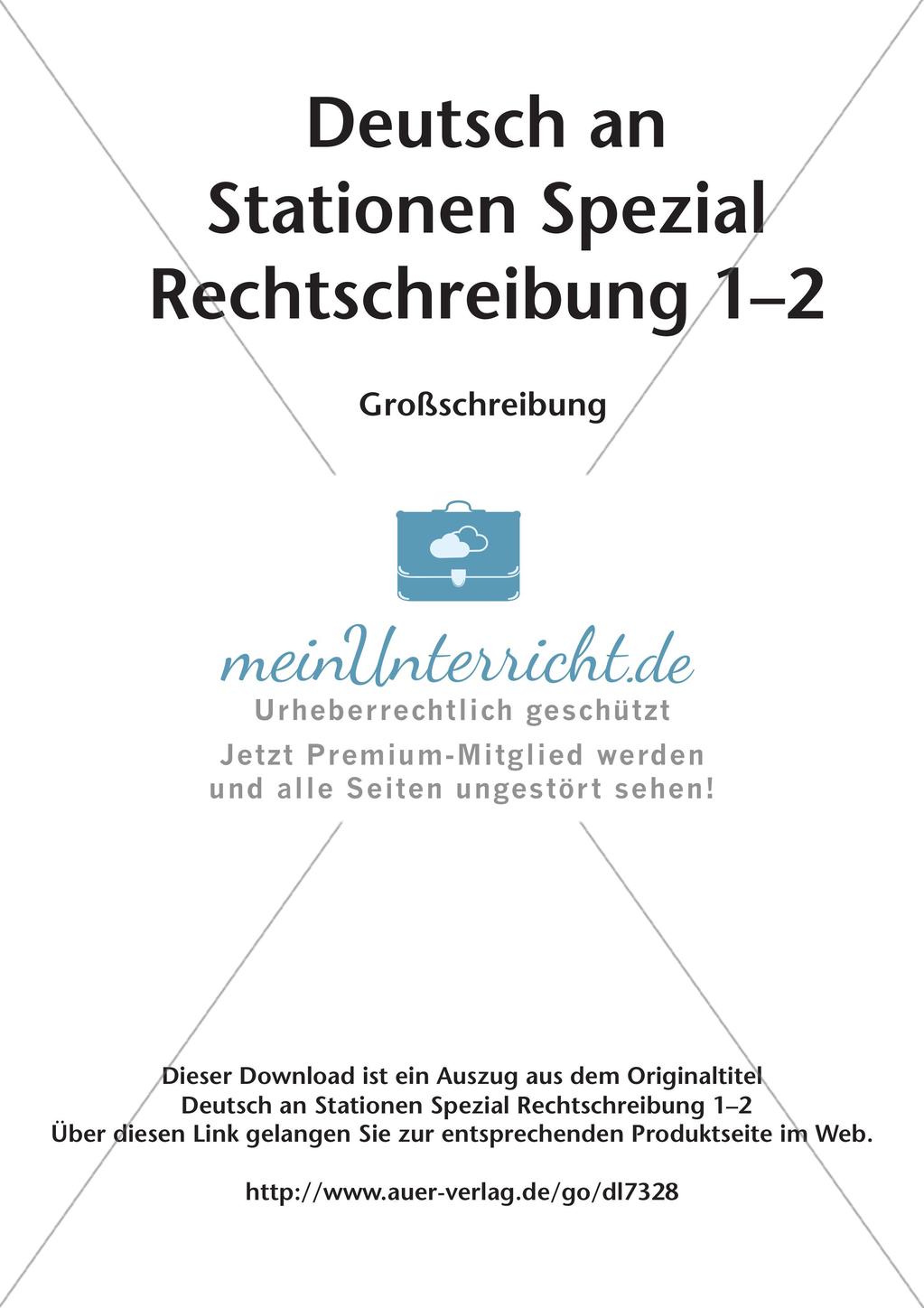 Rechtschreibung im Anfangsunterricht: Großschreibung Preview 2