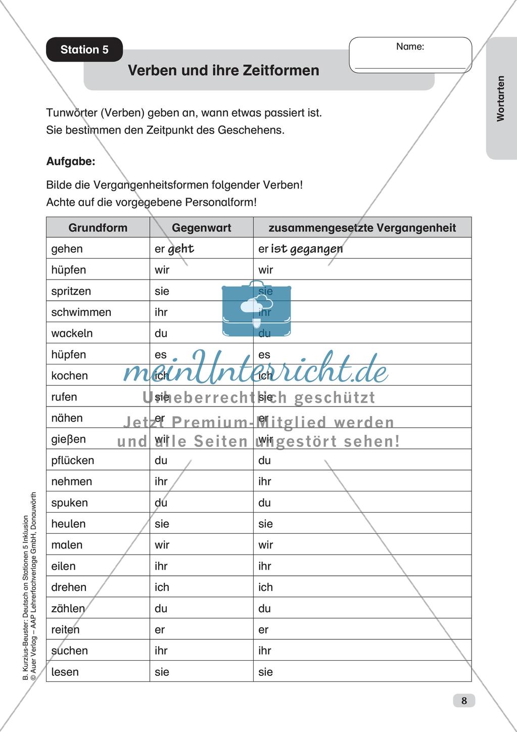 Wortarten - Nomen, Adjektive, Verben Preview 10