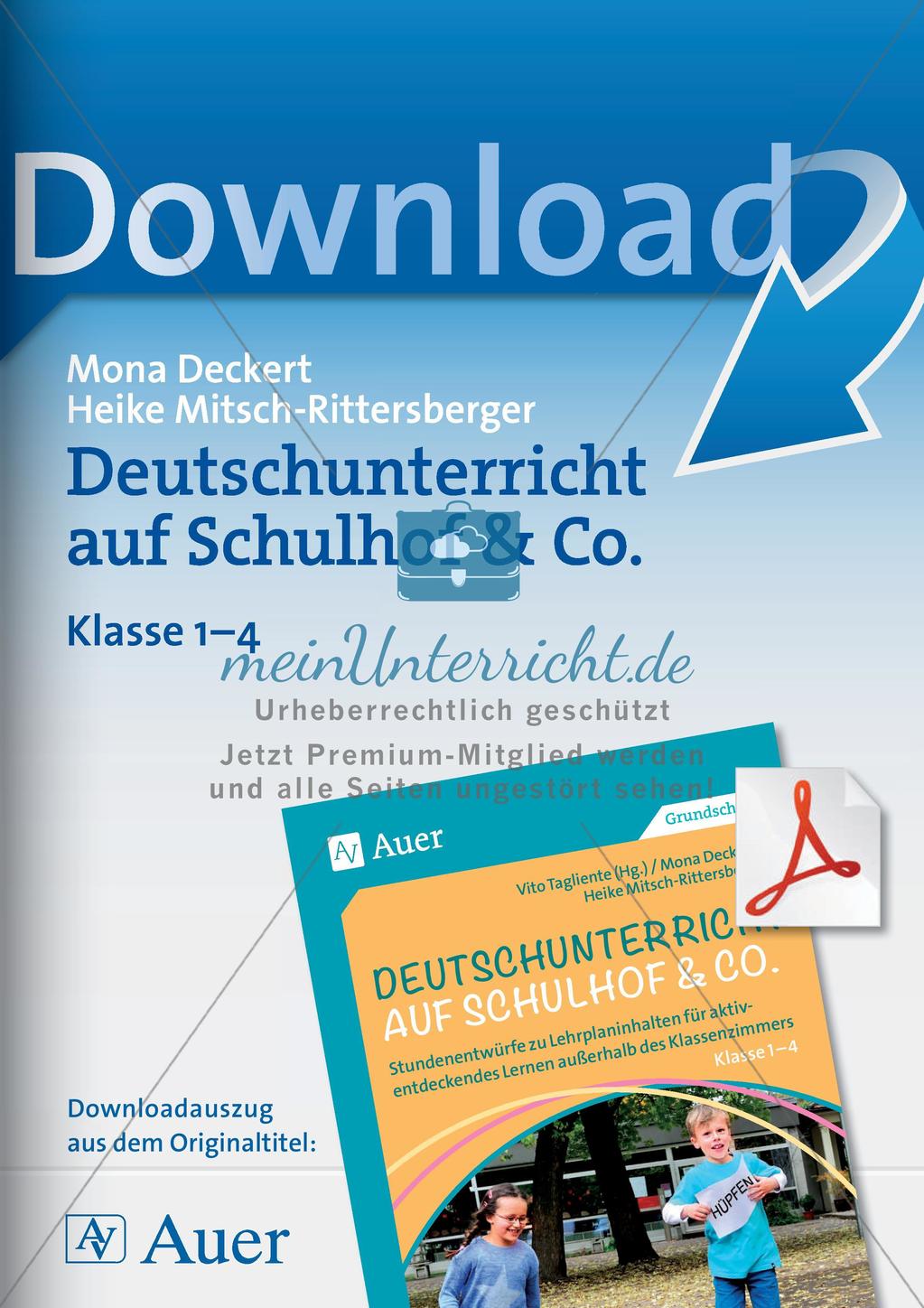 Deutschunterricht auf dem Schulhof: Schreiben anregen Preview 1