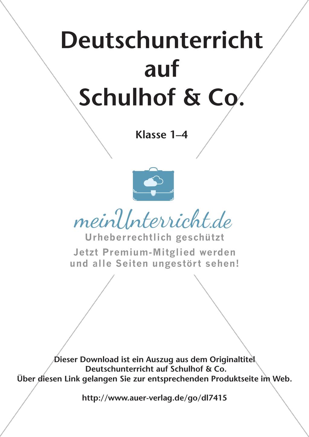 Deutschunterricht auf dem Schulhof: Schreiben anregen Preview 2
