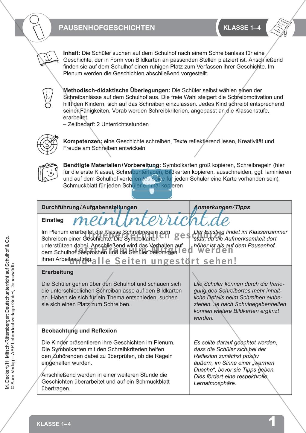 Deutschunterricht auf dem Schulhof: Schreiben anregen Preview 3