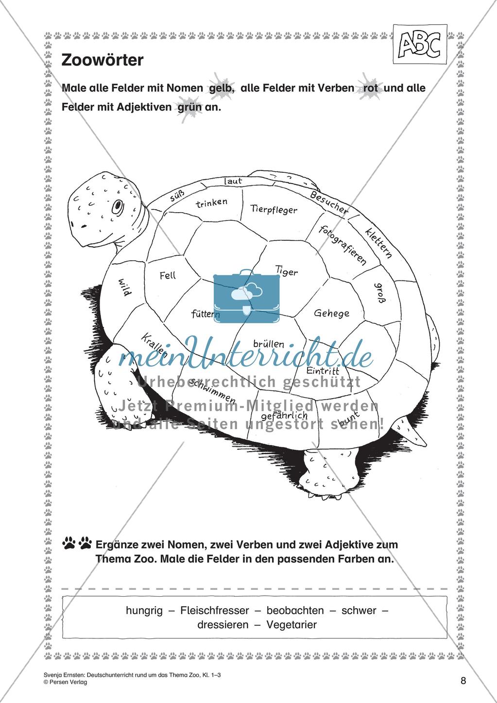 Lernwerkstatt Zoo: Wörter und Texte Preview 10
