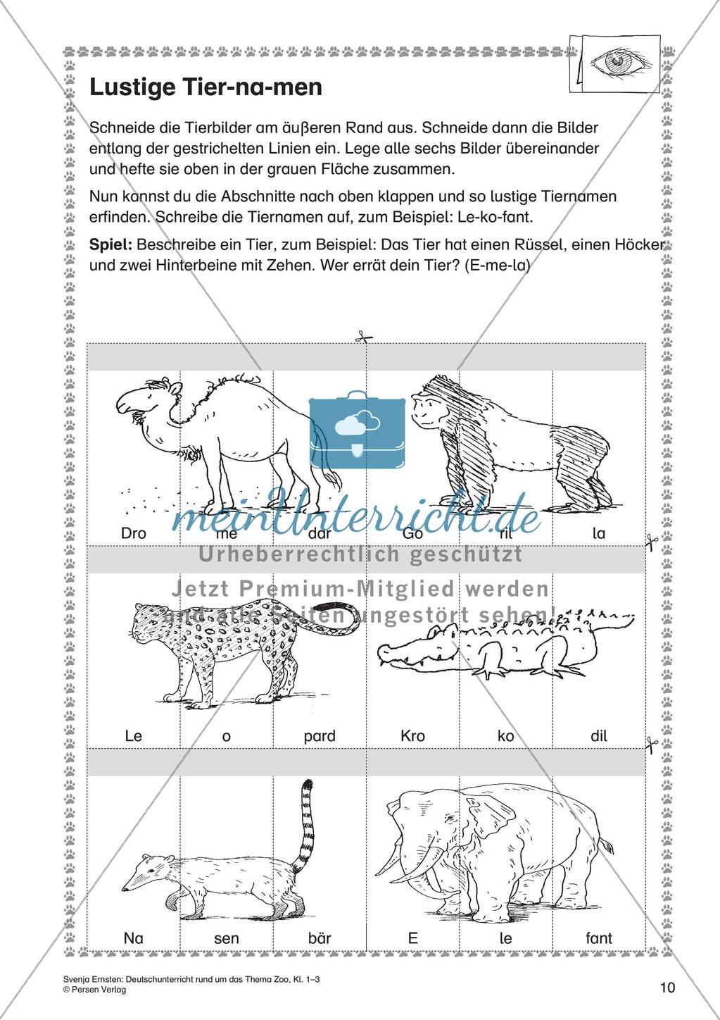 Lernwerkstatt Zoo: Wörter und Texte Preview 12