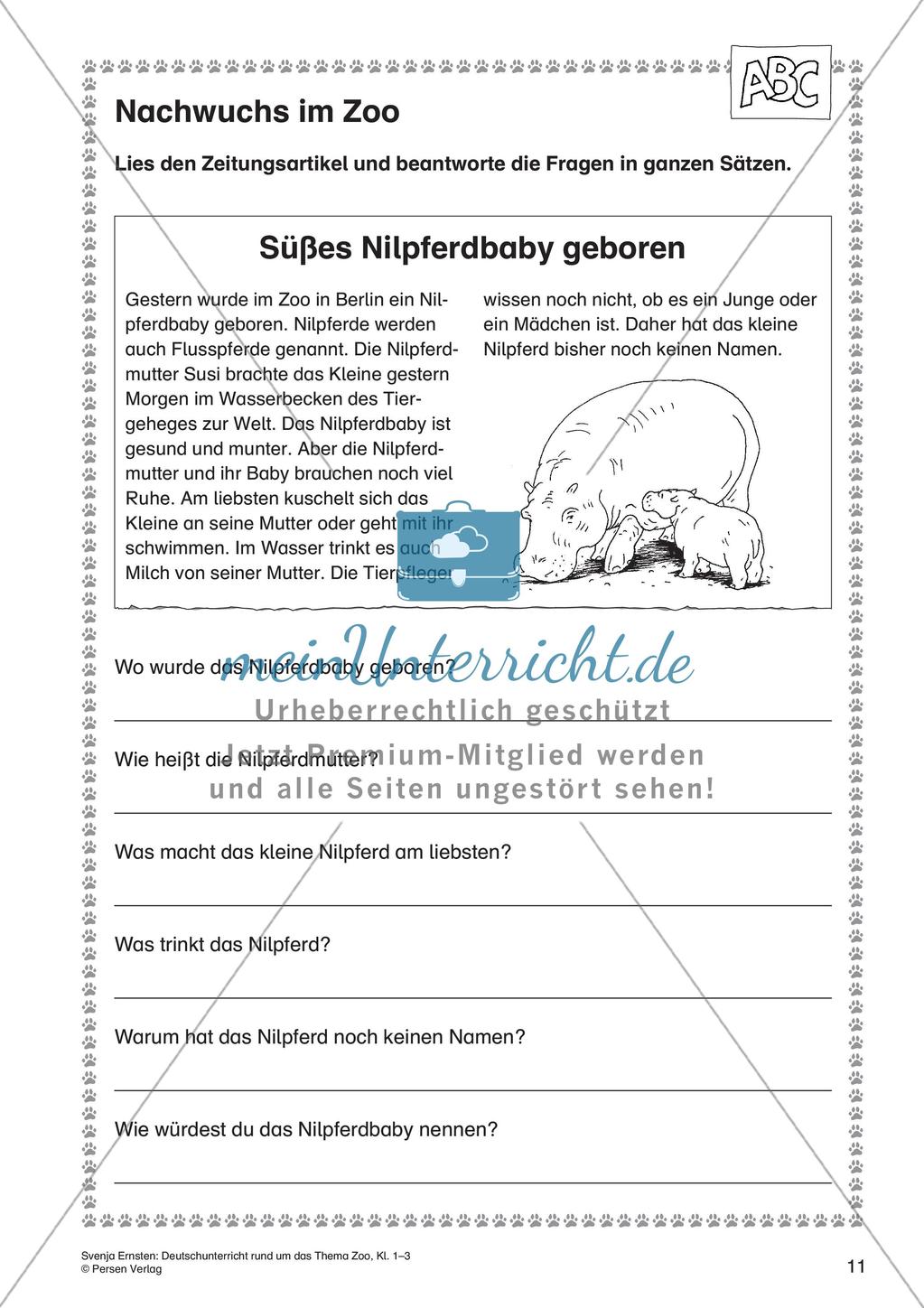 Lernwerkstatt Zoo: Wörter und Texte Preview 13