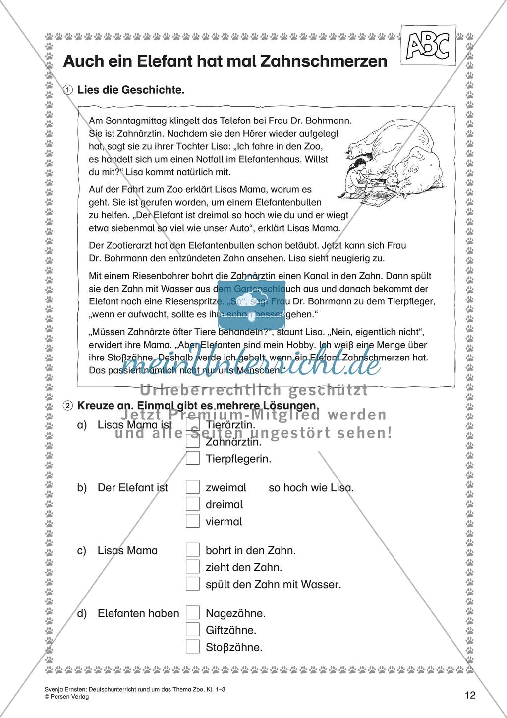 Lernwerkstatt Zoo: Wörter und Texte Preview 14
