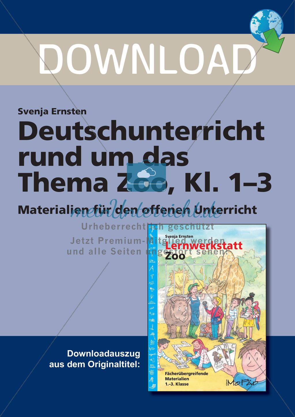 Lernwerkstatt Zoo: Wörter und Texte Preview 1