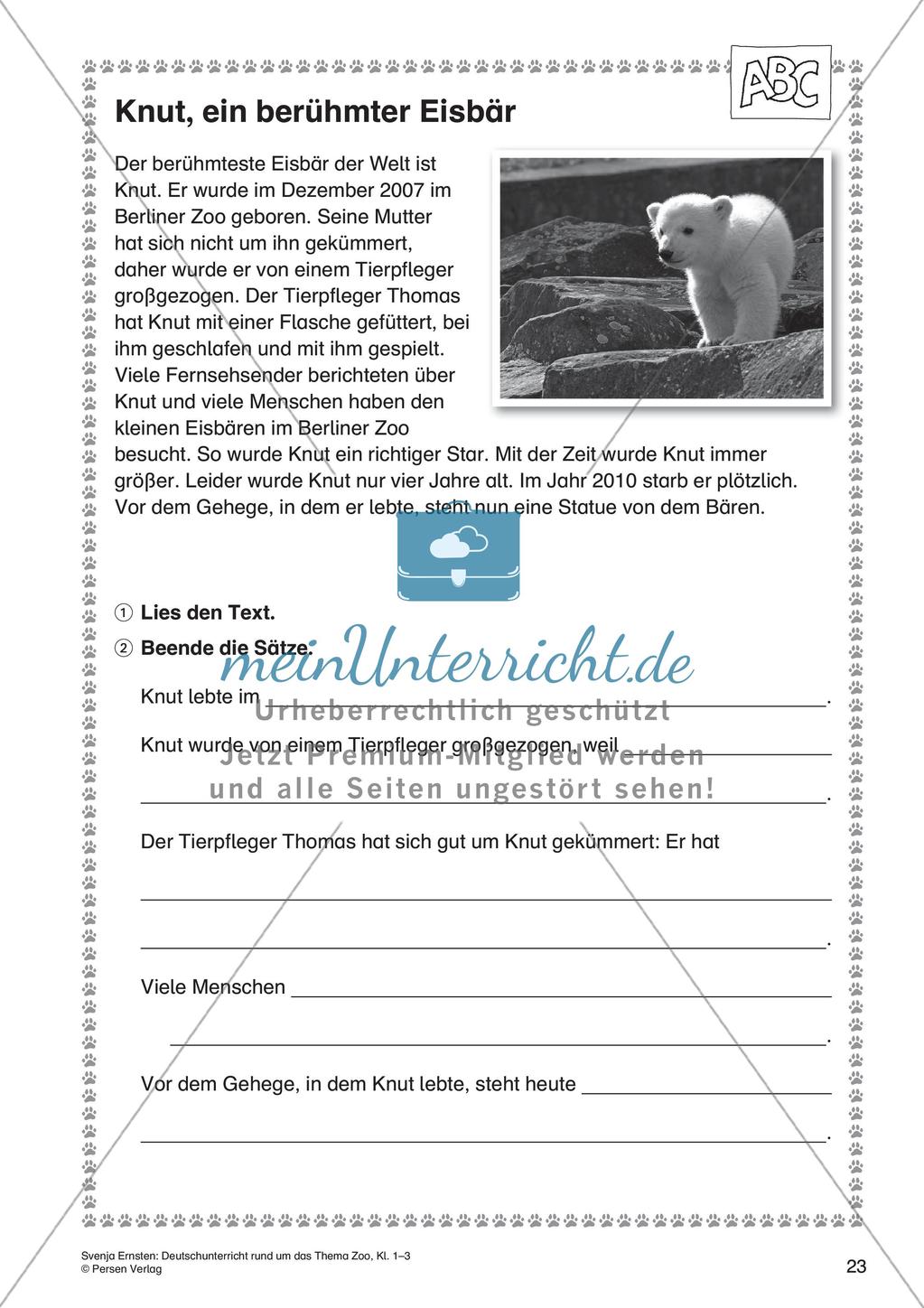 Lernwerkstatt Zoo: Wörter und Texte Preview 25