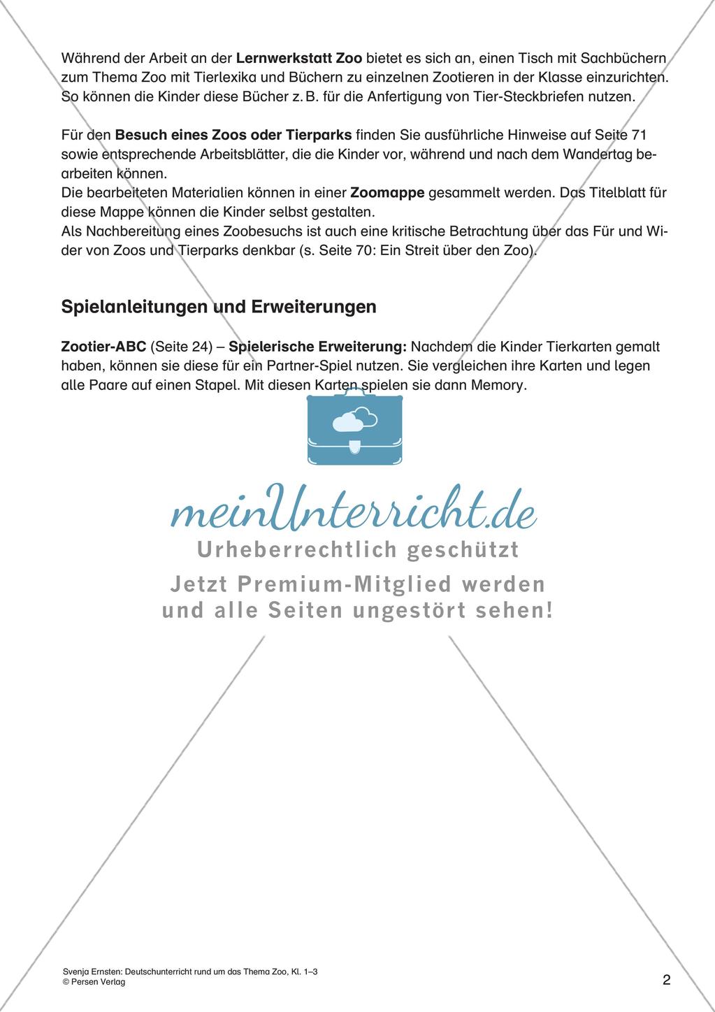 Lernwerkstatt Zoo: Wörter und Texte Preview 4