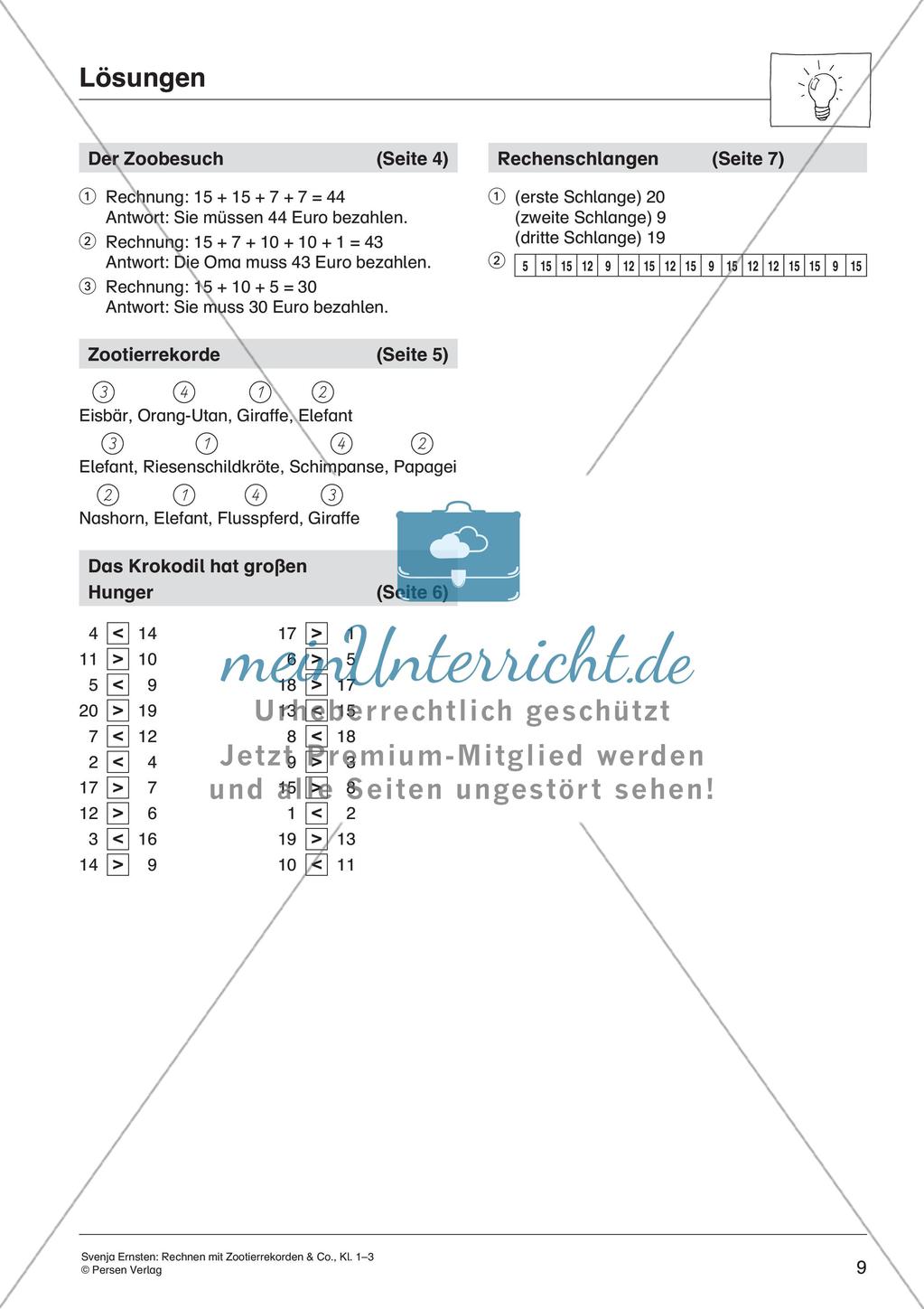Lernwerkstatt Zoo: Zahlen und Rechnungen Preview 11