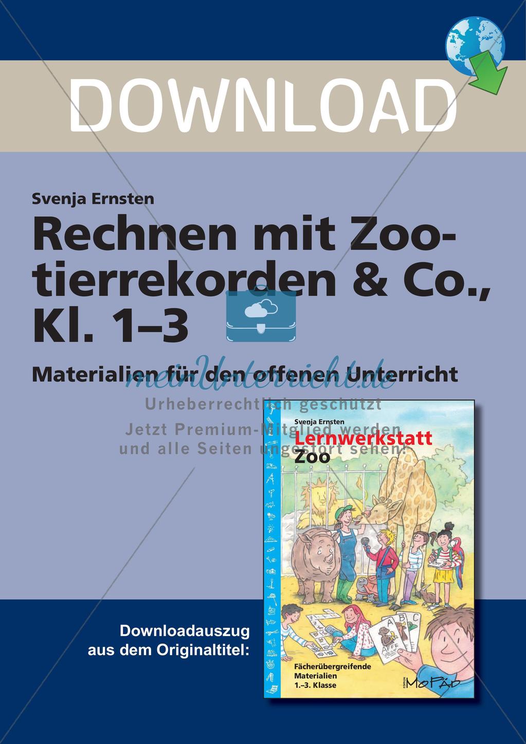 Lernwerkstatt Zoo: Zahlen und Rechnungen Preview 1