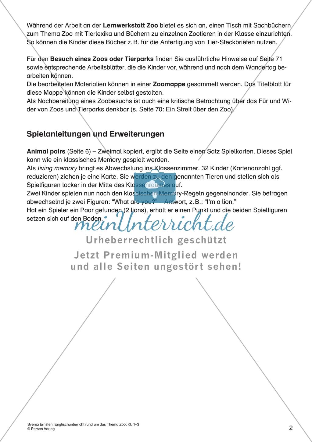 Lernwerkstatt Zoo: Englische Tiernamen Preview 4