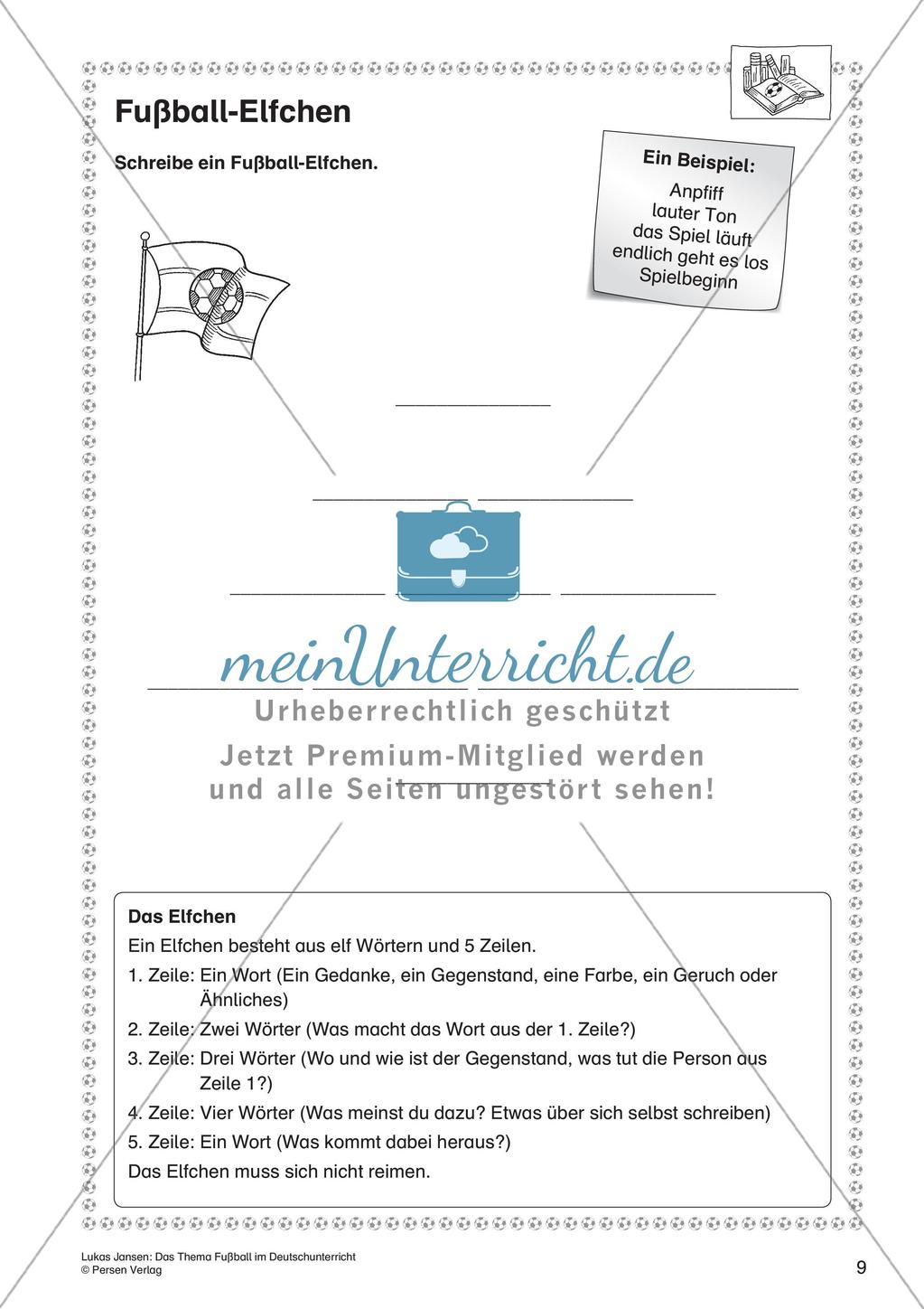 Schreib- und Leseaufgaben zum Thema Fußball Preview 11