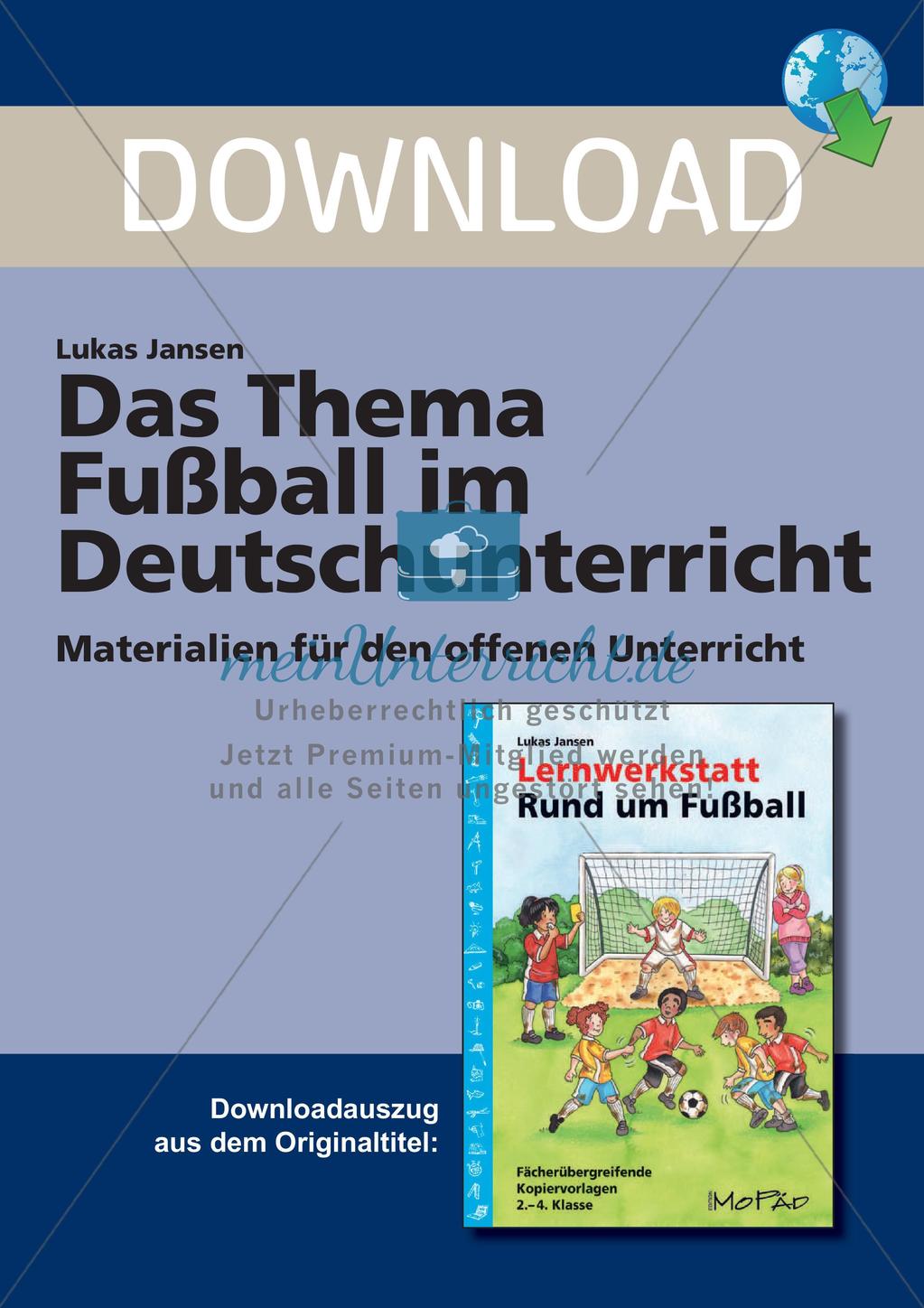 Schreib- und Leseaufgaben zum Thema Fußball Preview 1