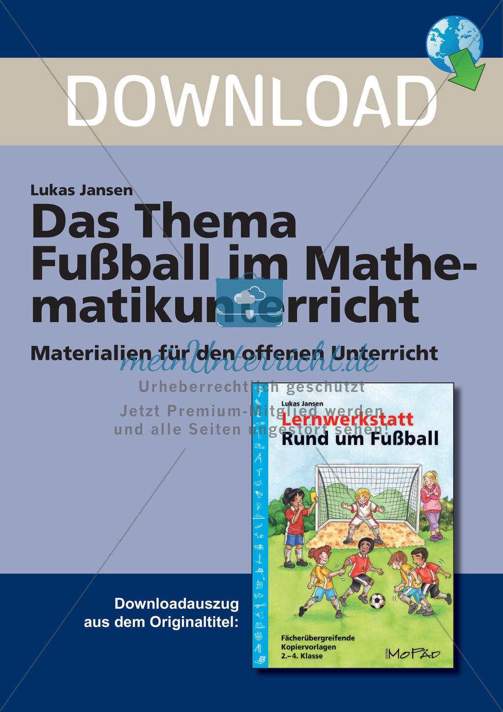 Textaufgaben, Geometrie und Statistik zum Thema Fußball Preview 1