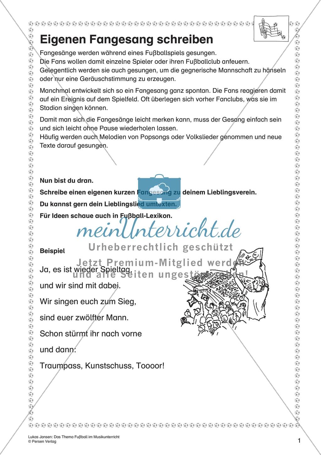 Fußball: Verfassen von Liedtexten und Analyse der Nationalhymne Preview 3