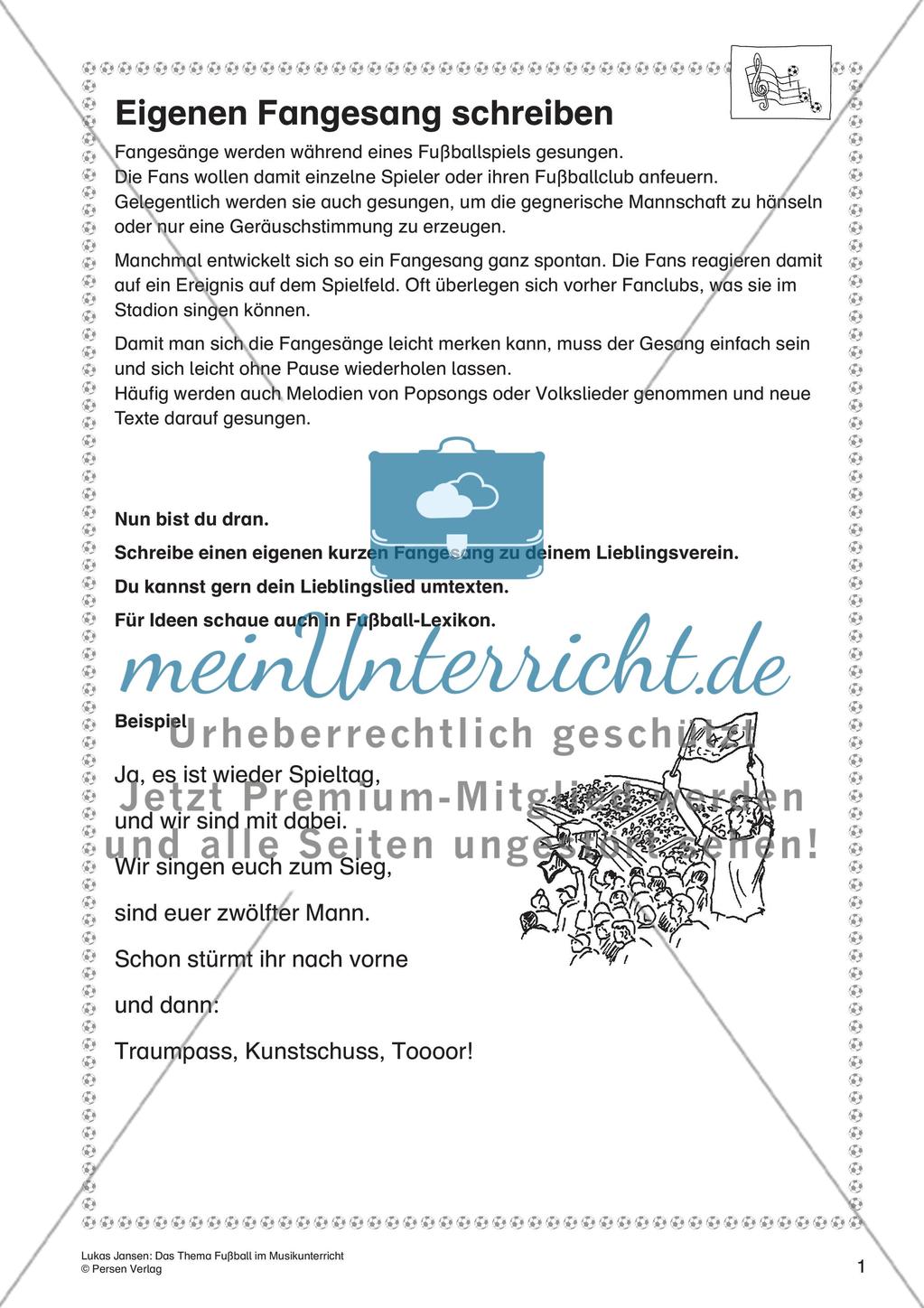 Fußball: Verfassen von Liedtexten und Analyse der Nationalhymne Preview 3