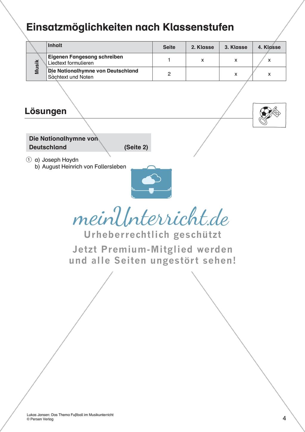 Fußball: Verfassen von Liedtexten und Analyse der Nationalhymne Preview 6