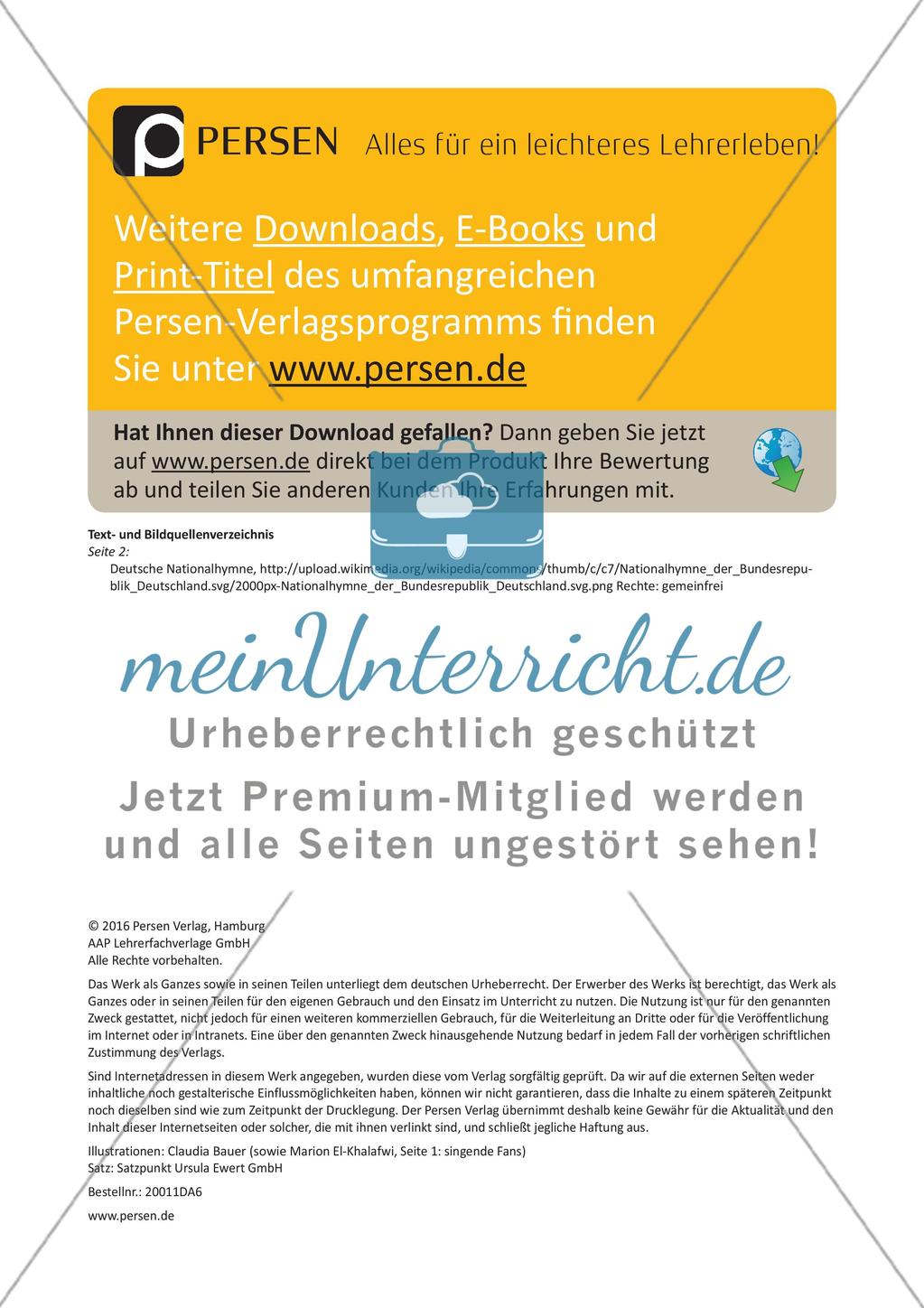 Fußball: Verfassen von Liedtexten und Analyse der Nationalhymne Preview 7