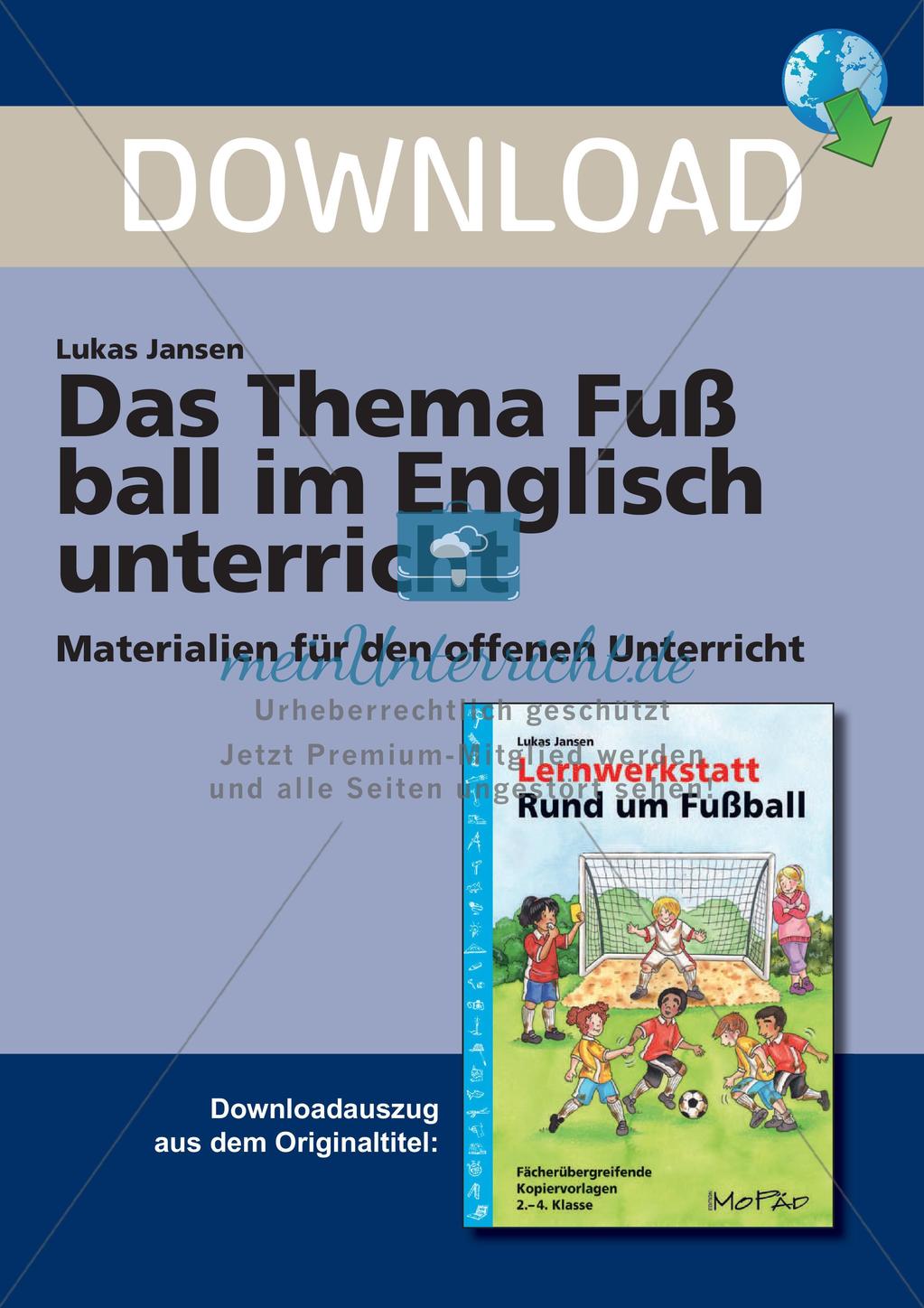 Wortschatzarbeit: Thema Fußball Preview 1