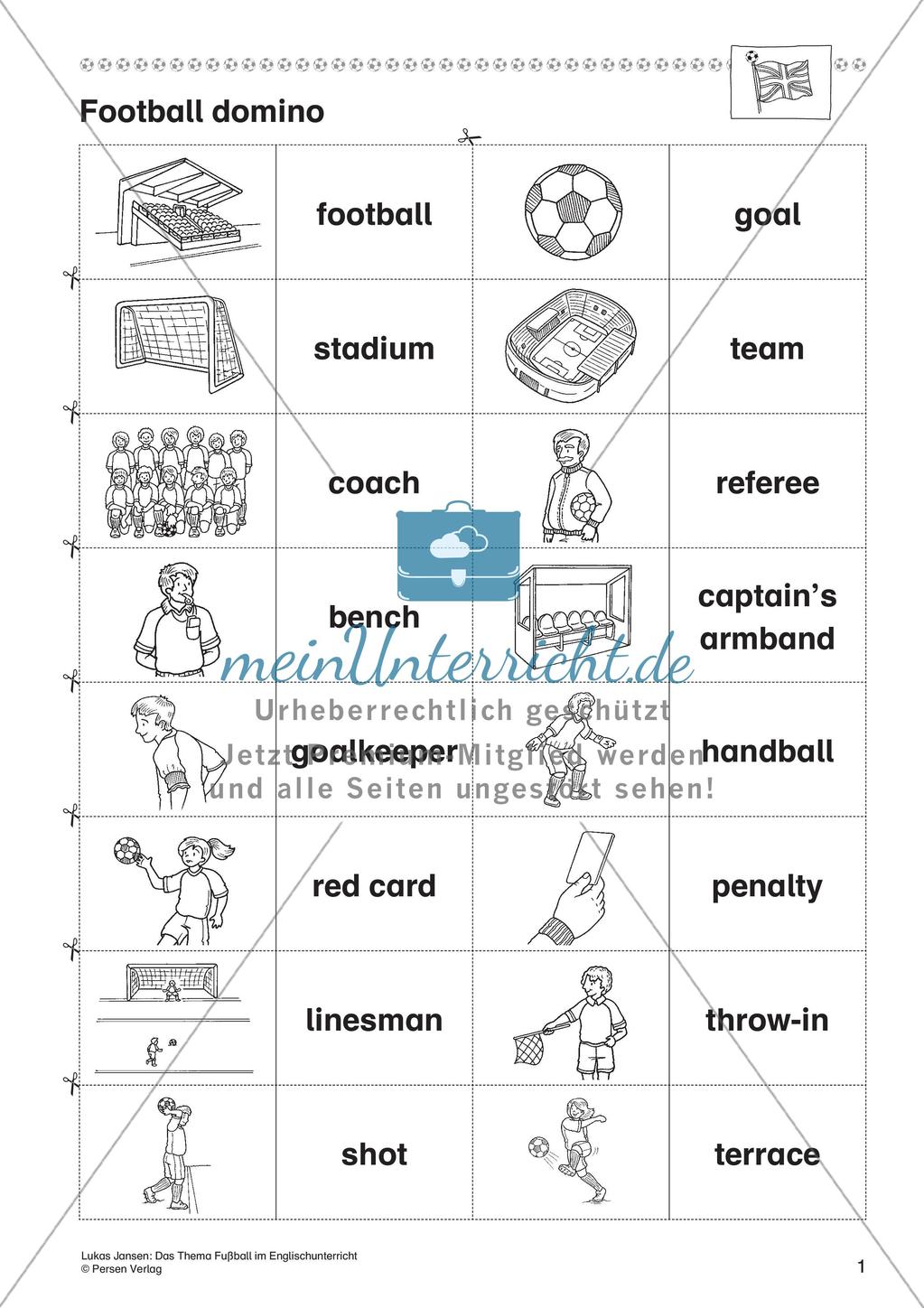 Wortschatzarbeit: Thema Fußball Preview 3