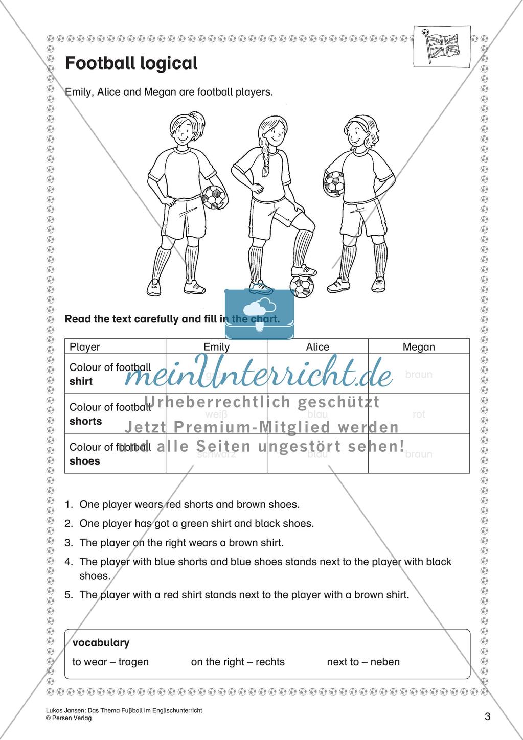 Wortschatzarbeit: Thema Fußball Preview 5
