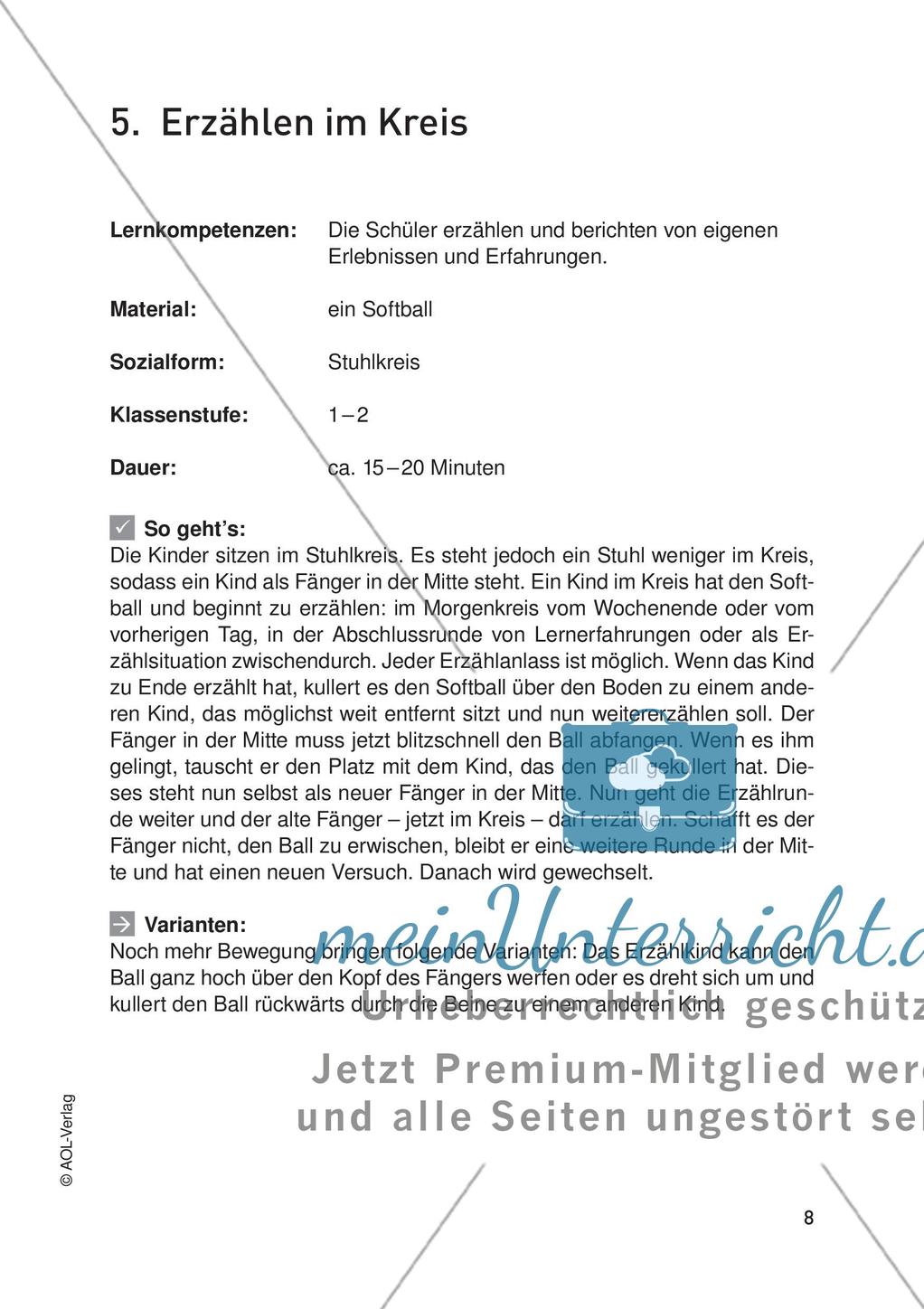 Bewegungsangebote für alle Kompetenzbereiche: Teil 1 Preview 10