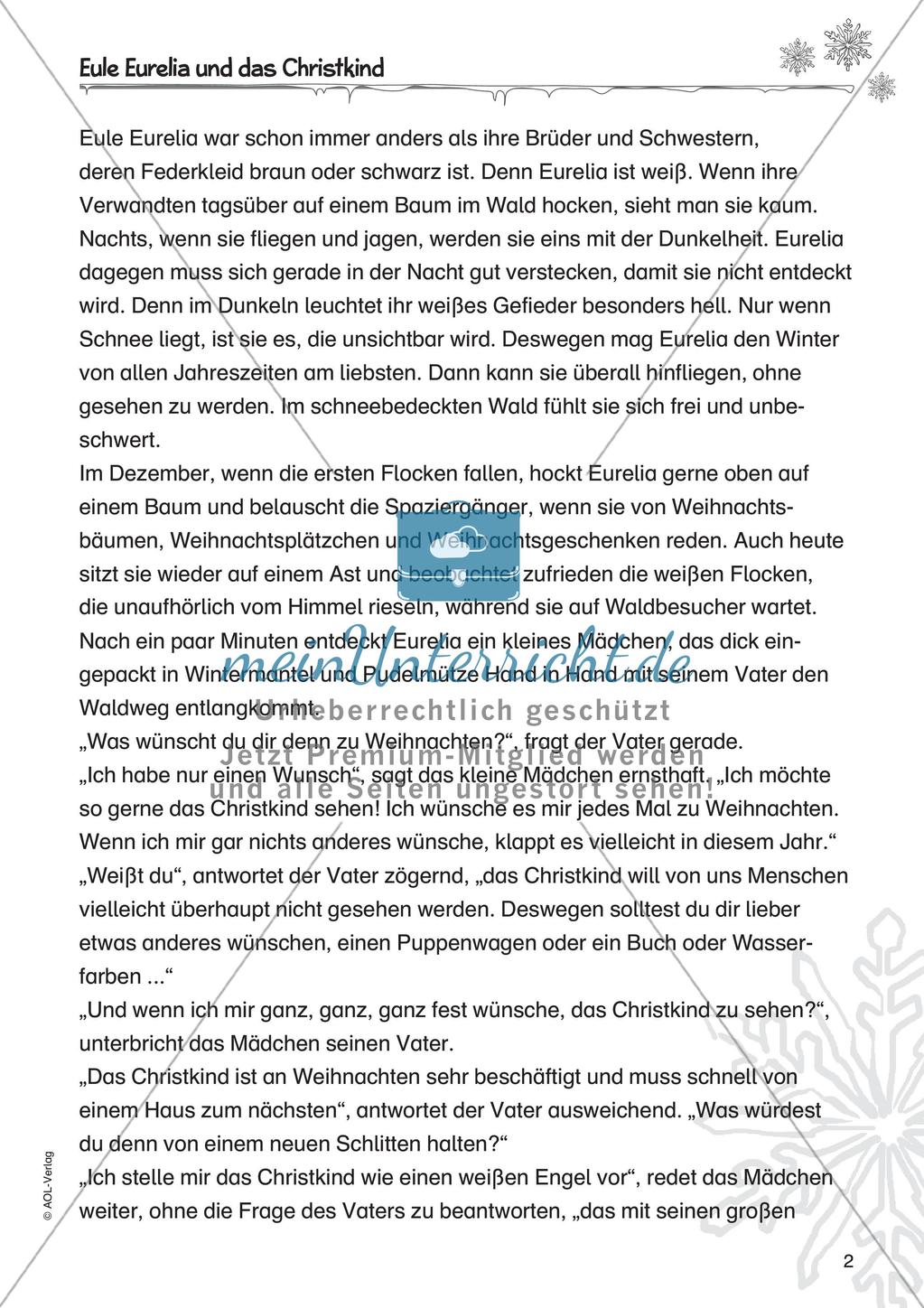 Adventsgeschichte: Eule Eurelia und das Christkind Preview 4