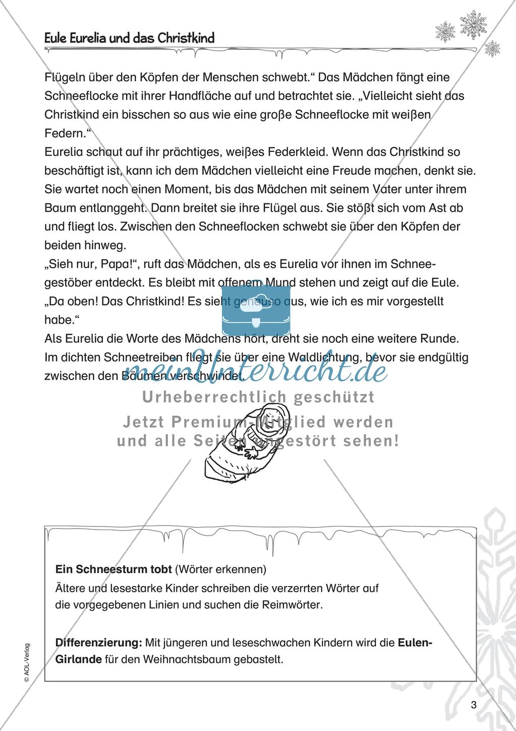 Adventsgeschichte: Eule Eurelia und das Christkind Preview 5