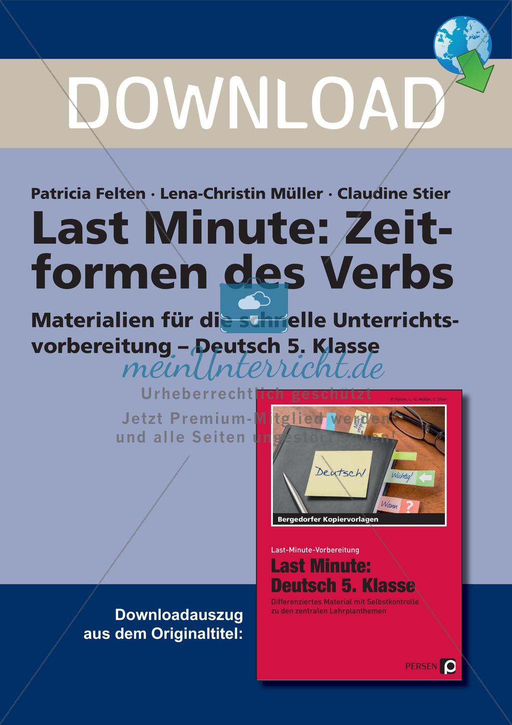 Zeitformen des Verbs Preview 1