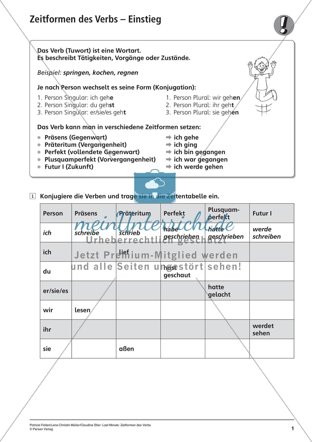 Zeitformen des Verbs Preview 4