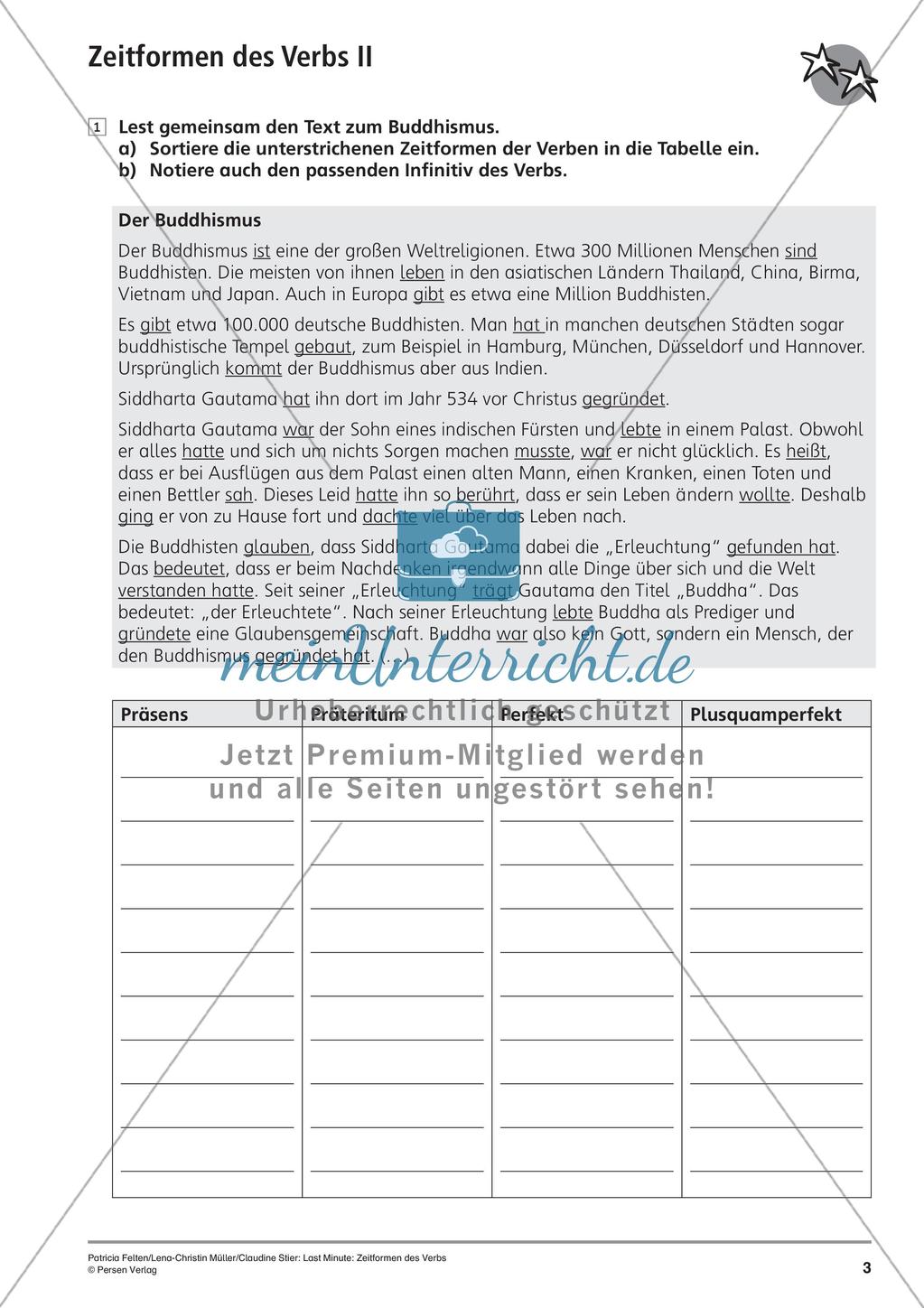 Zeitformen des Verbs Preview 6