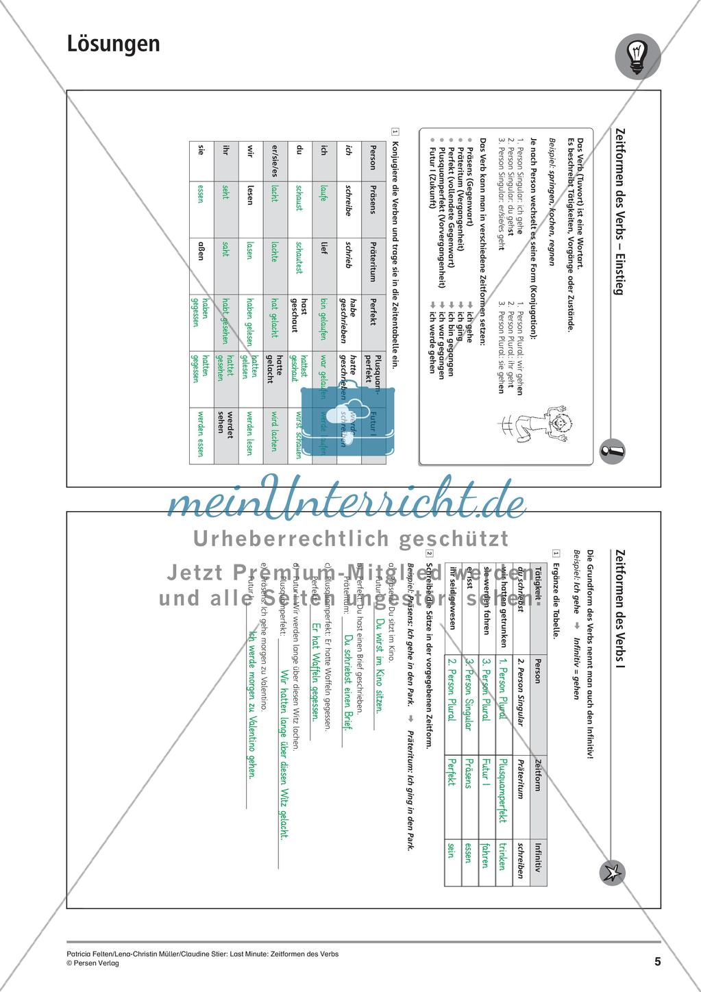 Zeitformen des Verbs Preview 8