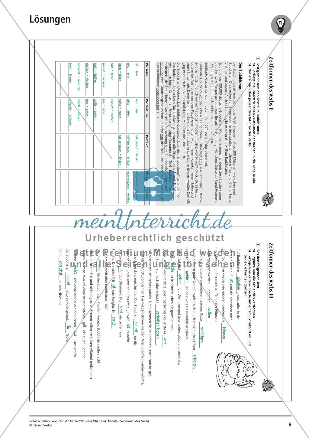 Zeitformen des Verbs Preview 9